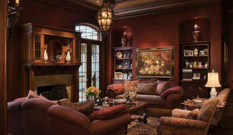 brown-living-room-decoration-neoclassical