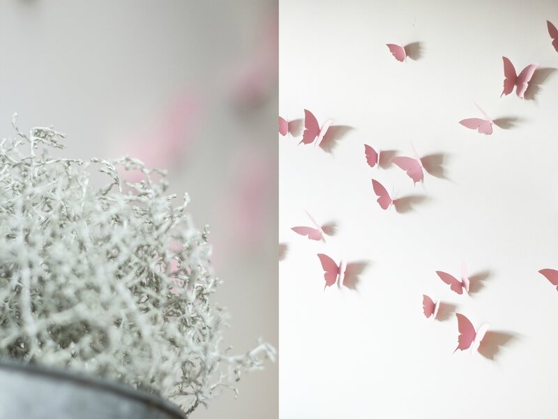Envolée de papillons rose pâle déco murale TRENDY LITTLE 4