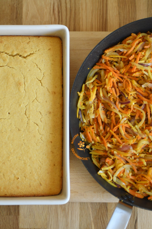 Pain de maïs aux légumes gratinés au Cheddar_2