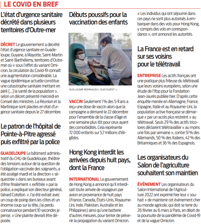 2022 01 06 SO Le Covid en bref