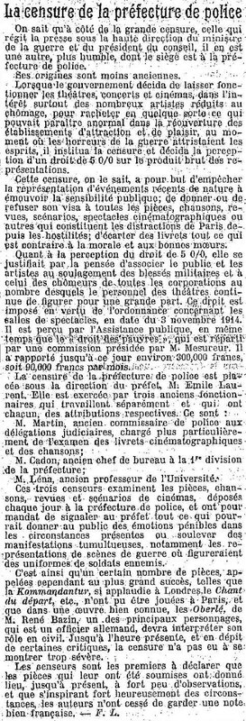 Cencuse Le Temps 15 03 1915