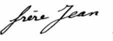 Signature Frère Jean