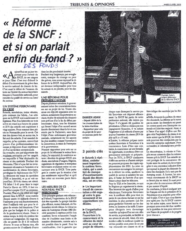 Réforme de la SNCF: il cause, il cause mais pas un mot sur la Normandie!