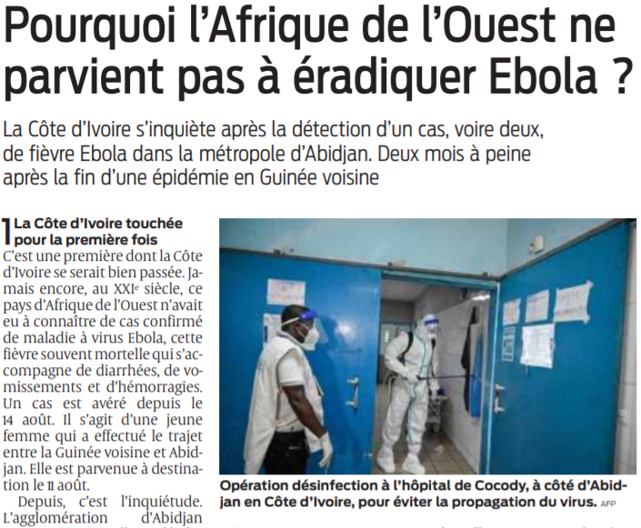 2021 08 19 SO Pourquoi l'Afrique de l'Ouest ne parvient pas à éradiquer Ebola