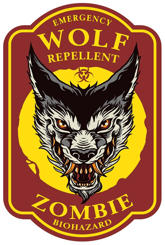 dog repellent label biohazard zombie virus radioactive antivirus sprey