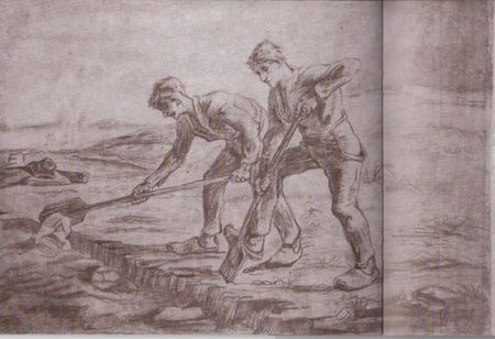 Van Gogh - dessin Les Bêcheurs - livre Richard Miller
