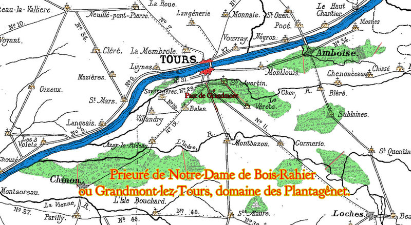 Prieuré de Notre-Dame de Bois-Rahier ou Grandmont-lez-Tours, domaine des Plantagênet