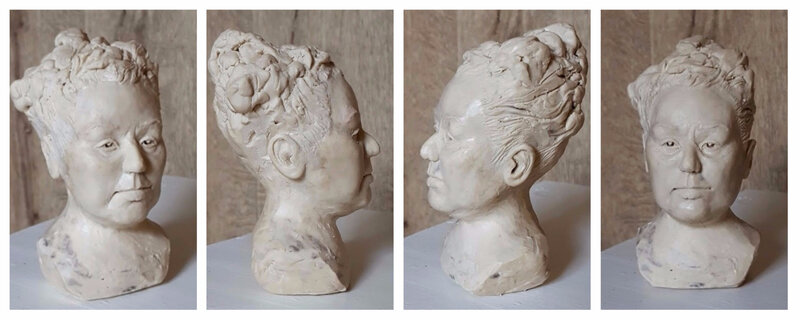 sculpture plastiline portrait buste femme Valérie