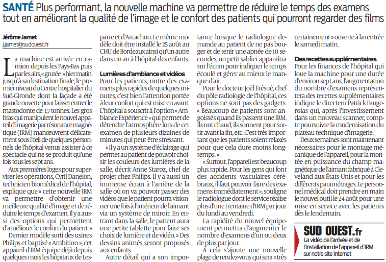 2020 08 12 SO Un nouvel appareil d'IRM pour l'hôpital de Langon 2
