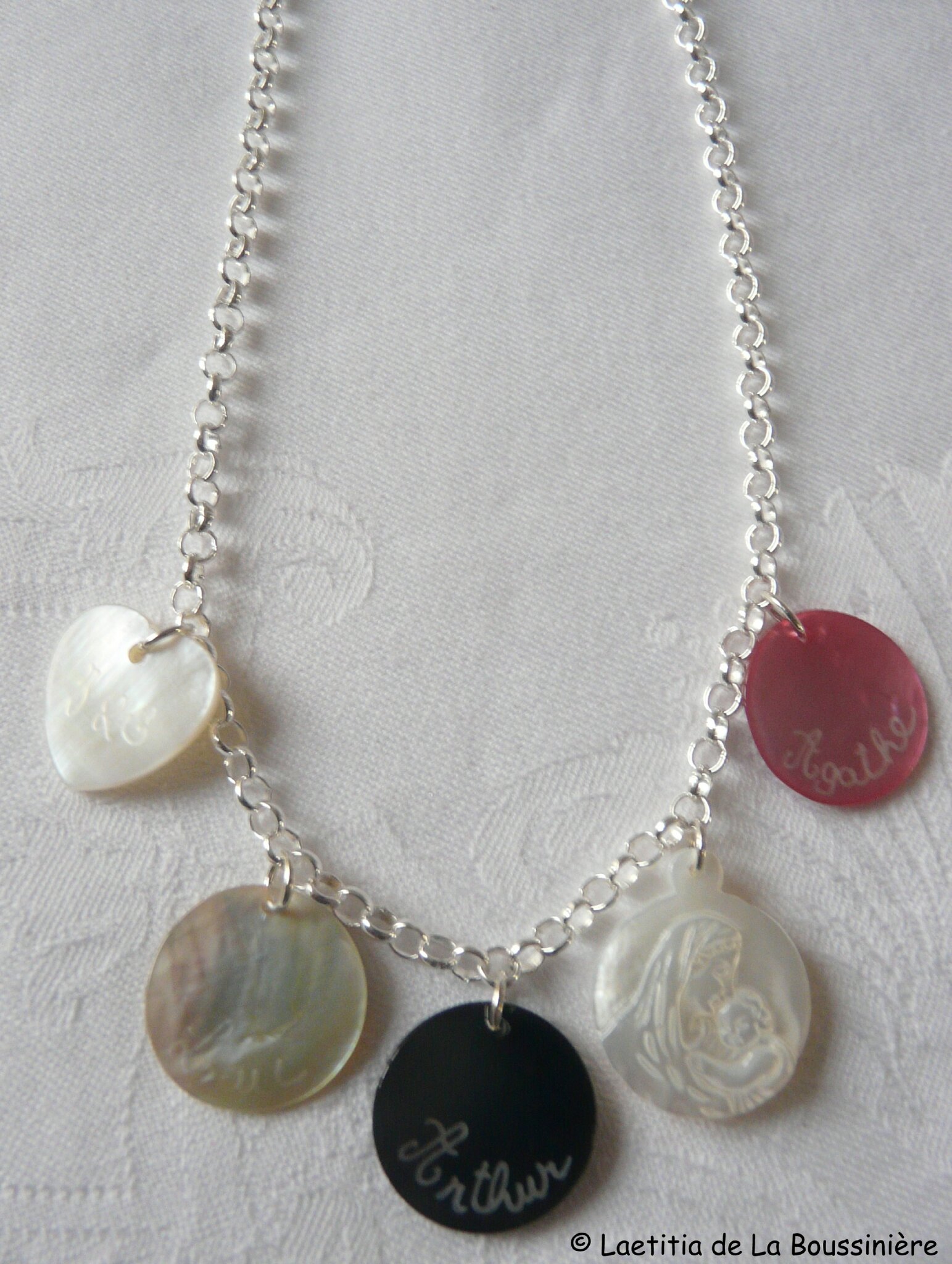 Collier personnalisé sur chaîne argent massif