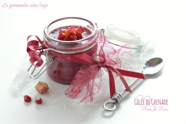 gelée agar agar grenade eau rose vegan