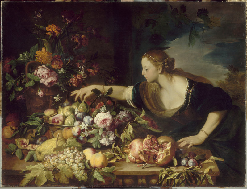 19-abraham-brueghel-vrouw-pakt-een-vrucht-van-een-schaal-met-bloemen-en-vruchten