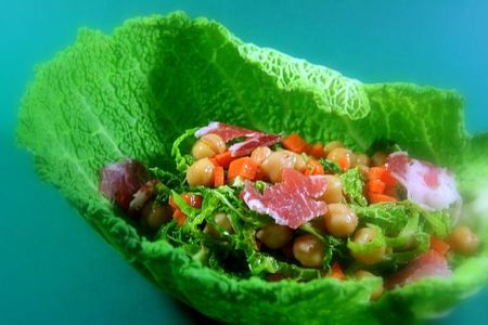Salade pois chou recettes Chou vert coiffé dune crème au citron niçois