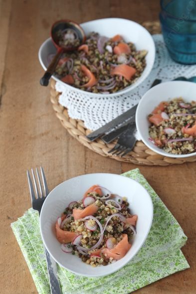 salade quinoa lentilles saumon 002b LE MIAM MIAM BLOG