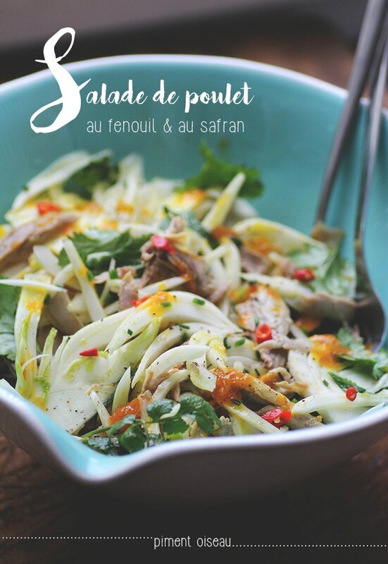 salade de poulet au fenouil et au safran - chicken and fennel salad with saffron sauce