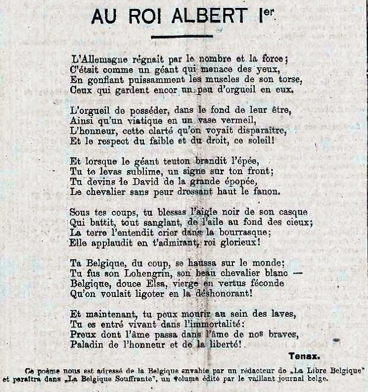 au roi albert 1 er