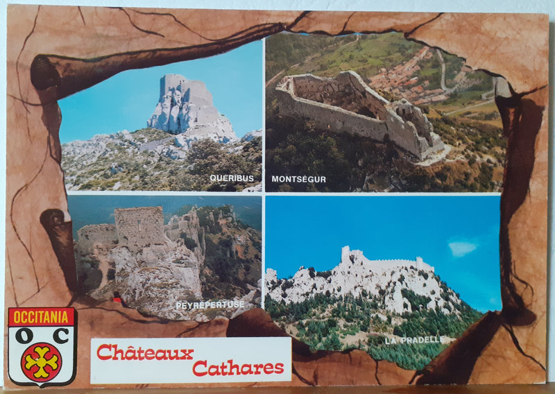 Chateaux cathares - écrite et timbrée 1984