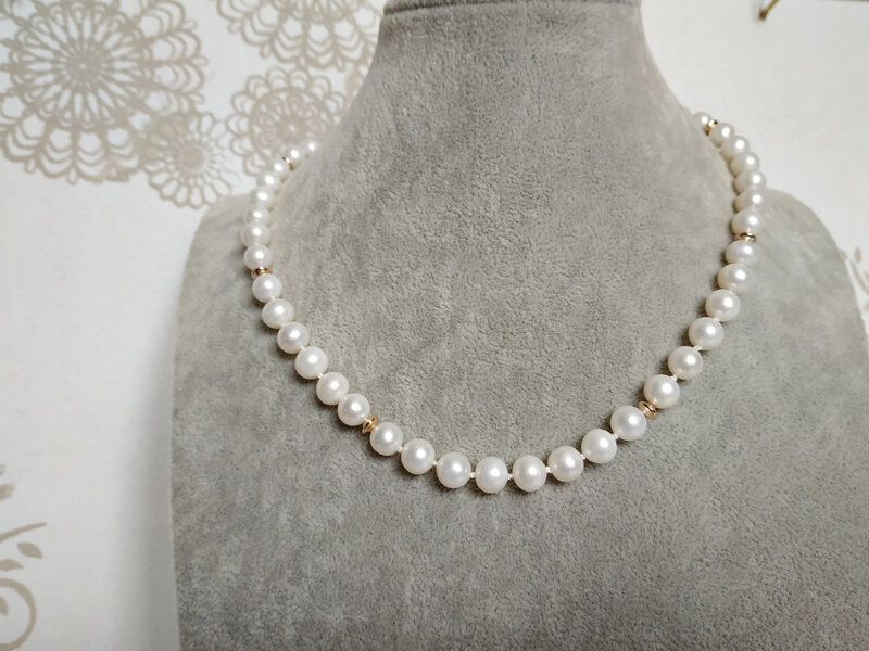 Collier perles or