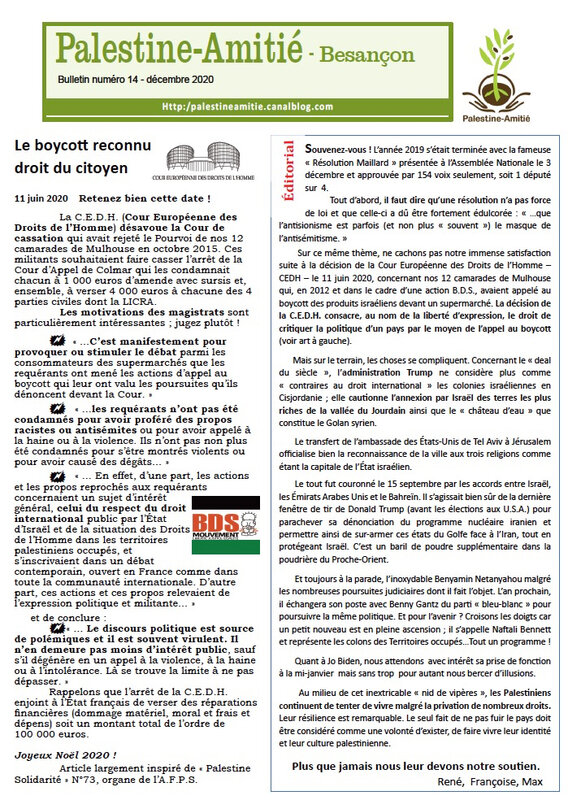 Bulletin 14 Palestine-Amitié couv