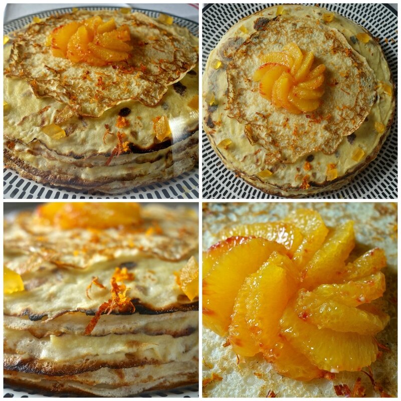 gâteau de crêpes à l'orange curd