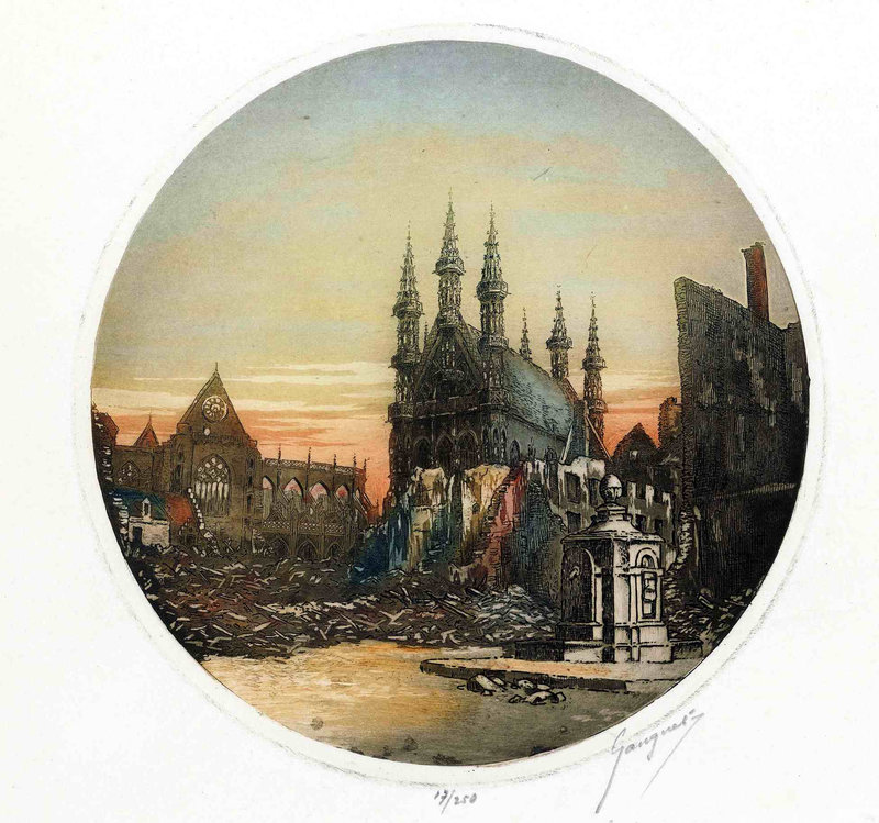 La Grand-Place de Louvain en ruines