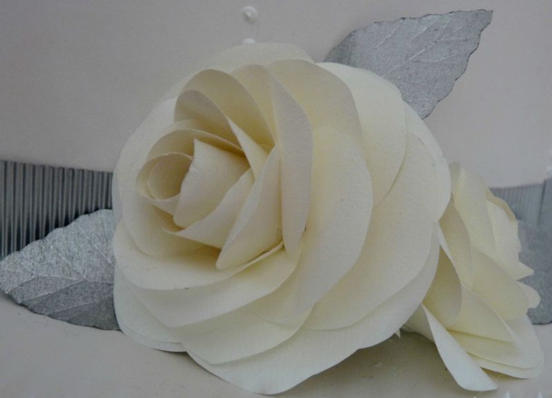 Détail du Wedding cake, rose en papier IngreS