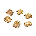 A set of six gold 'frog' chariot ornaments, Spring and <b>Autumn</b> Period (770-475 BC)