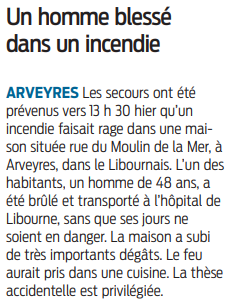 2022 06 25 SO Un homme blessé dans un incendie