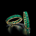 A superb pair of antique emerald <b>bangles</b>