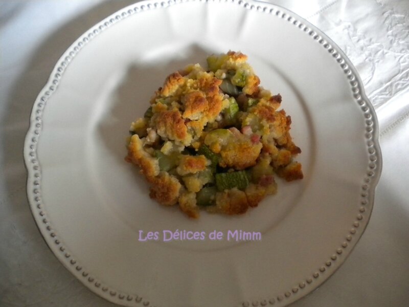 Crumble de courgettes aux lardons et au parmesan 4