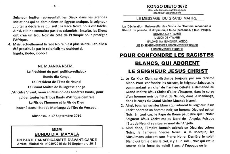 POUR CONFONDRE LES RACISTES BLANCS QUI ADORENT LE SEIGNEUR JESUS CHRIST a