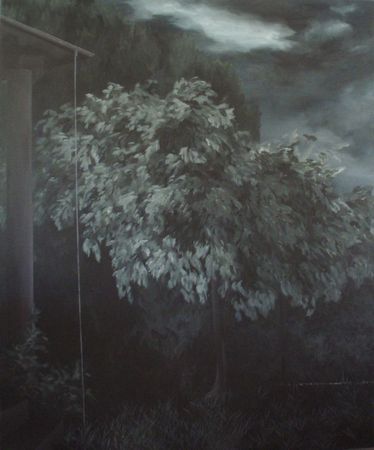 Linda Roux, Le cheneau, acrylique sur toile, 170 x 140 cm, 2012