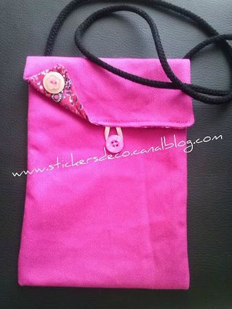 sac rose bouton