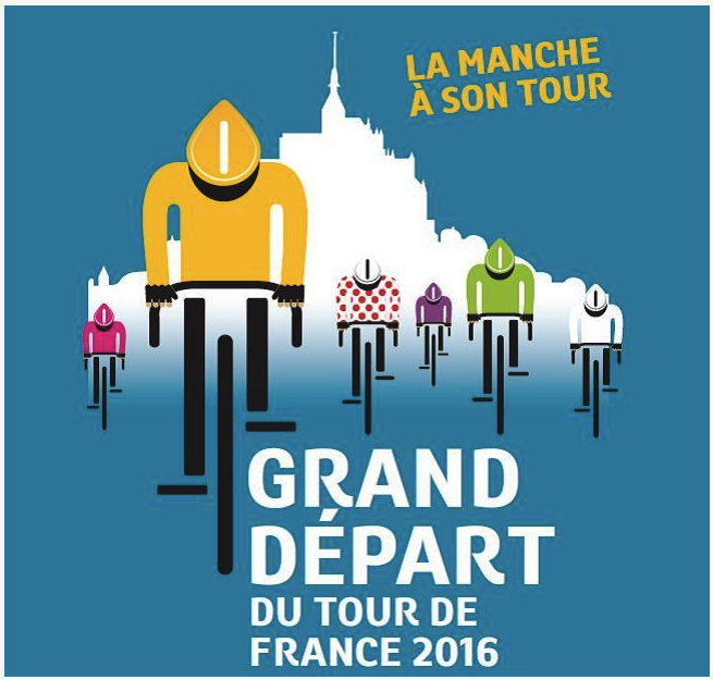 le Grand Départ du Tour de France cyclisme 2016 Manche le Mont-Saint-Michel visuel logo