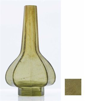 an_imperial_transparent_olive_green_glass_octagonal_bottle_vase_qianlo_d5379597h