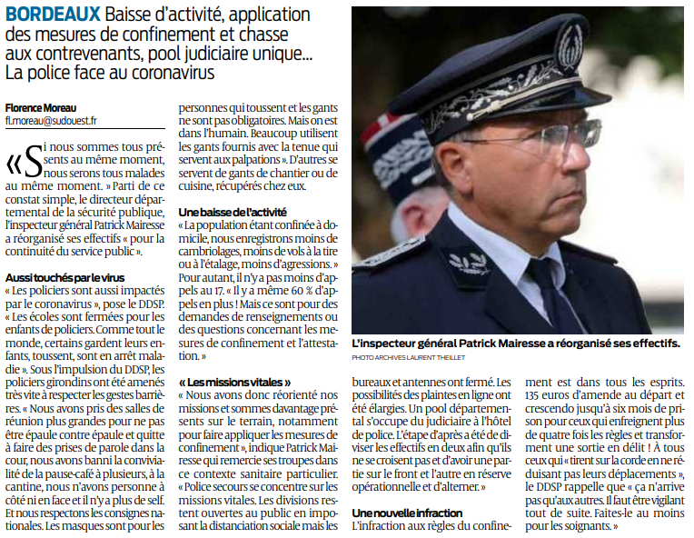 2020 03 26 SO La police se réorganise 2