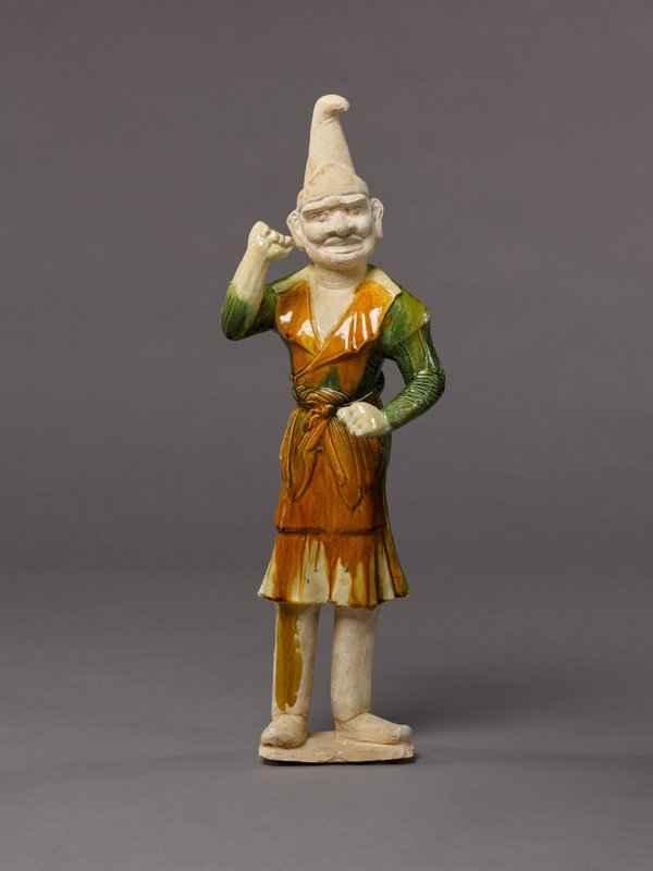 A large sancai-glazed pottery figure of a foreign groom, Tang dynasty