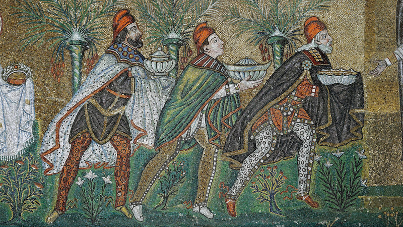 Les rois mages - Mosaique de la Basilique Sant'Apollinare de Rome