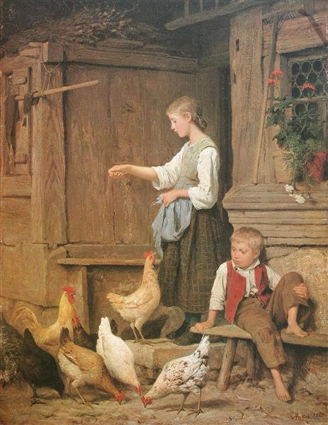 jeune-fille-nourrissant-les-poules-1865