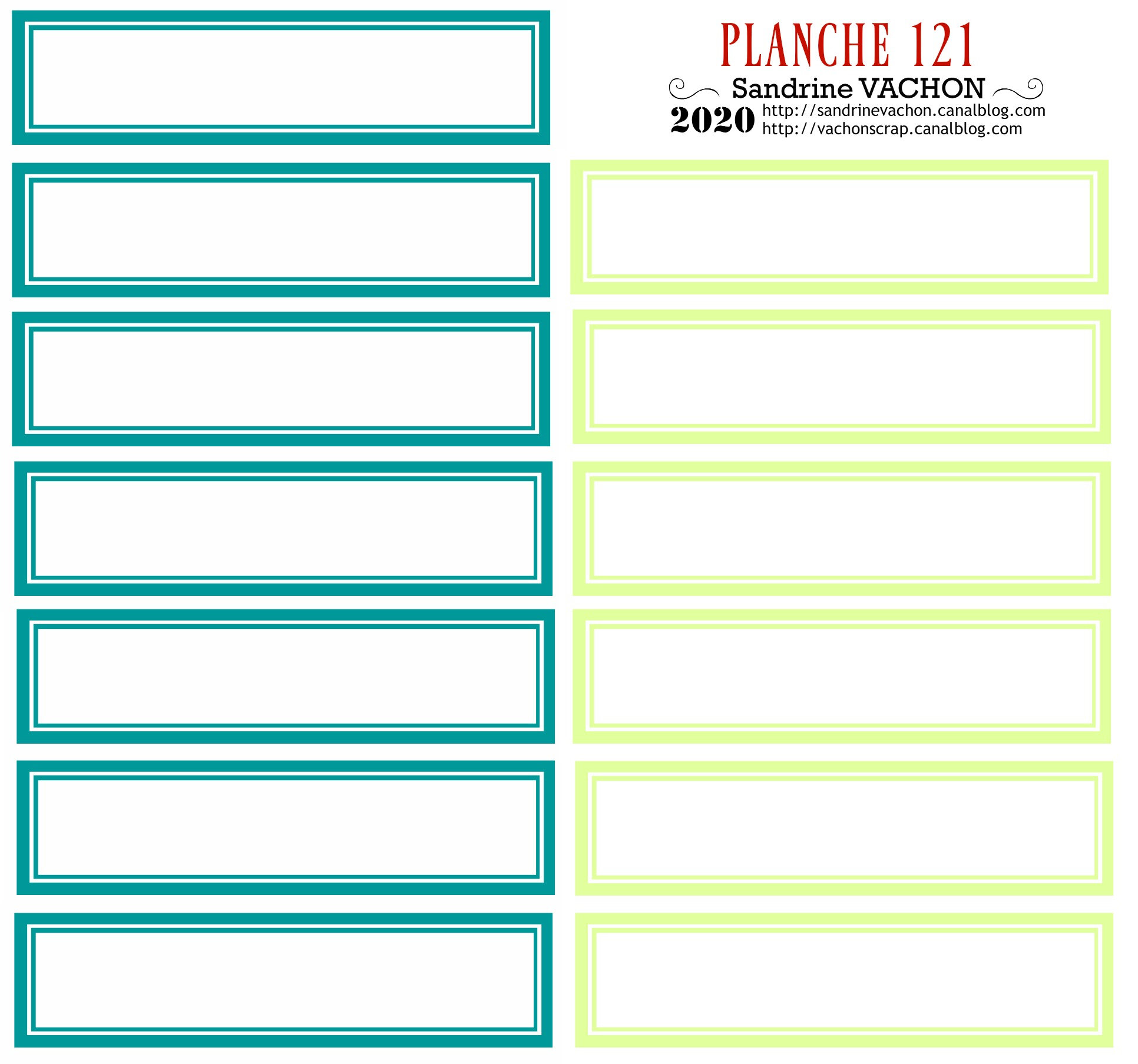 PLANCHE 121 turquoise jaune clair
