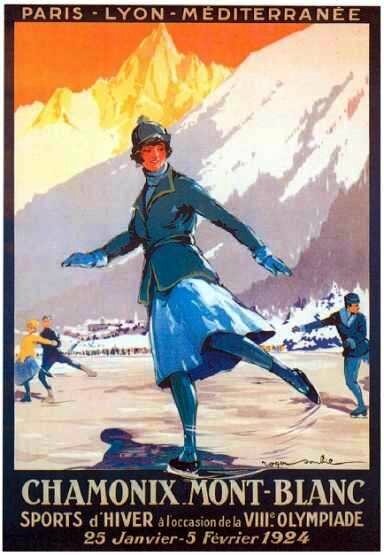 CPM Affiche JO 1924 Chamonix