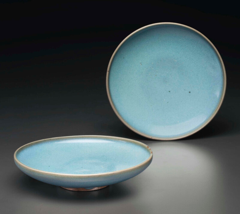 A pair of Junyao shallow dishes, Southern Song-Jin dynasty, 12th-13th century