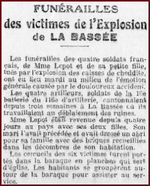 Funérailles La Bassée