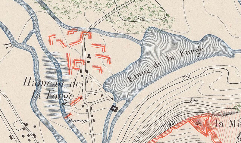 Plan du hameau de la Forge (1870) Belfort Offemont