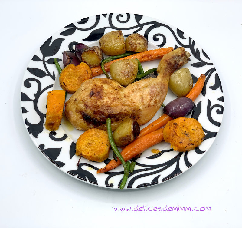 Cuisses de poulet et légumes au four 5