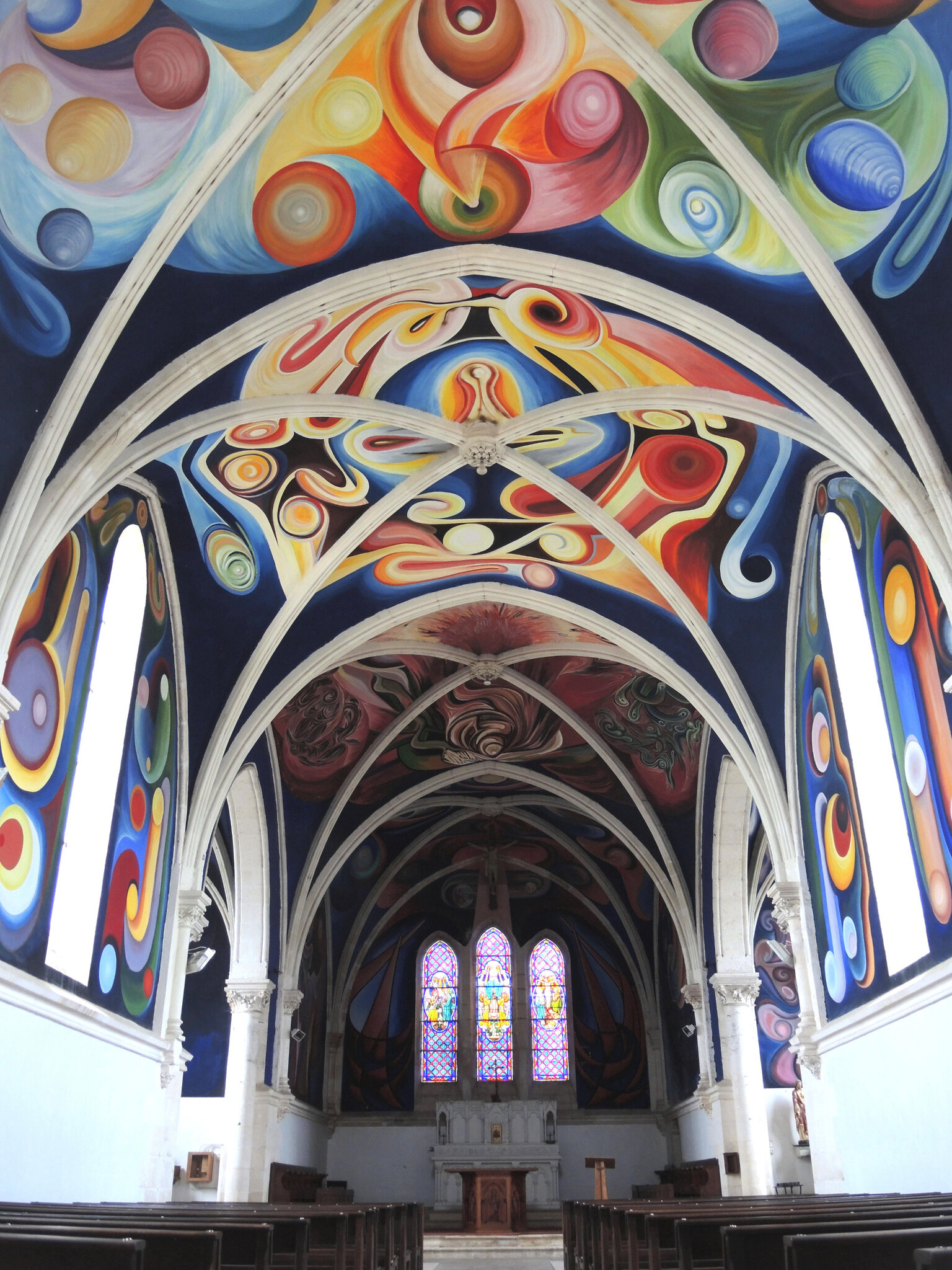 Le Menoux, église Notre-Dame, peintures, voûte et choeur (36)