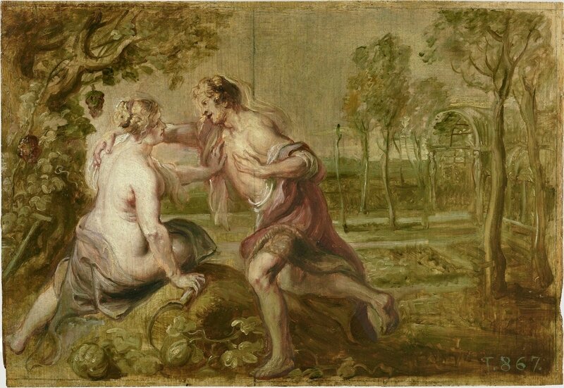 Rubens-&-Jordaens-Jacob-Vertumnus-&-Pomona-cartoon-1636-37-Prado