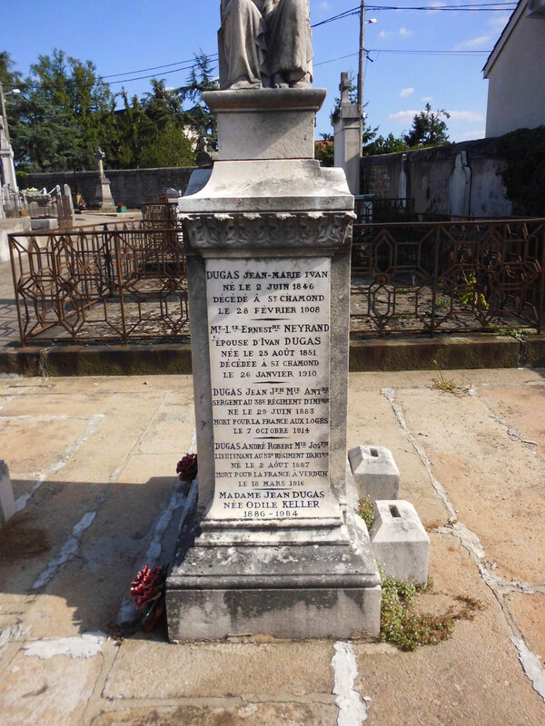 tombe de Jean et d'André Dugas à Saint-Chamond