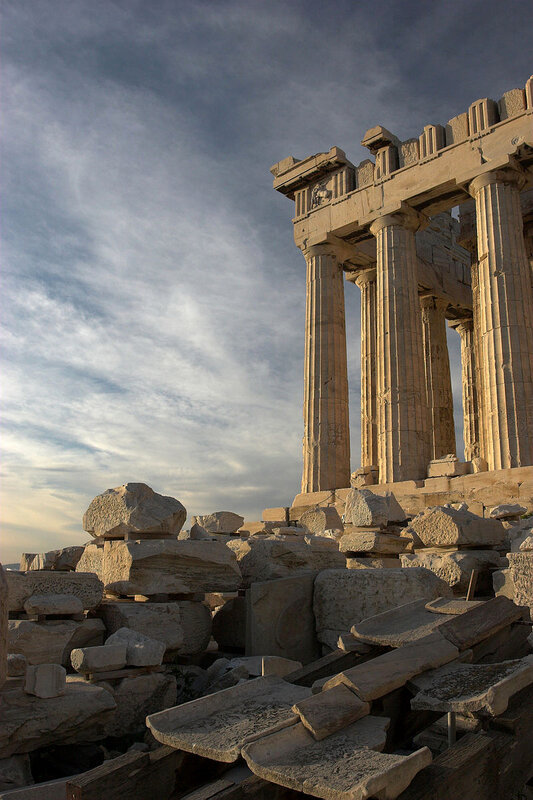 les ruines du parthenon à athenes