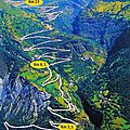 Retour sur la célèbre montée de l'Alpe d'Huez et ses 21 lacets,pour les coureurs du Tour,le 14 Juillet 2022 (OISANS/ISERE)
